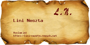 Lini Neszta névjegykártya